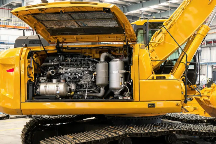 Tier 4 Final excavator engine with DPF and SCR